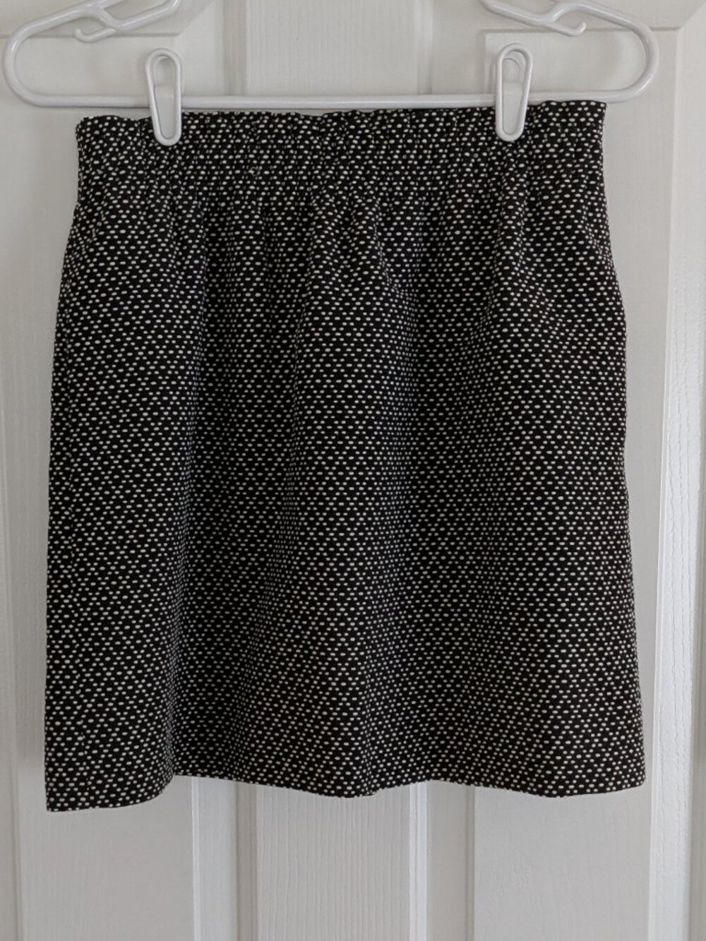 J. Crew High Waist Black and White Patterned Mini Skirt - Size 2